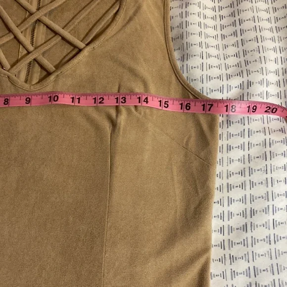 Bebe tan faux suede mini dress, size large - Picture 6 of 7